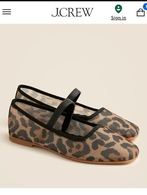 J. CREW Girls' Ballet Flats in leopard-print Mesh